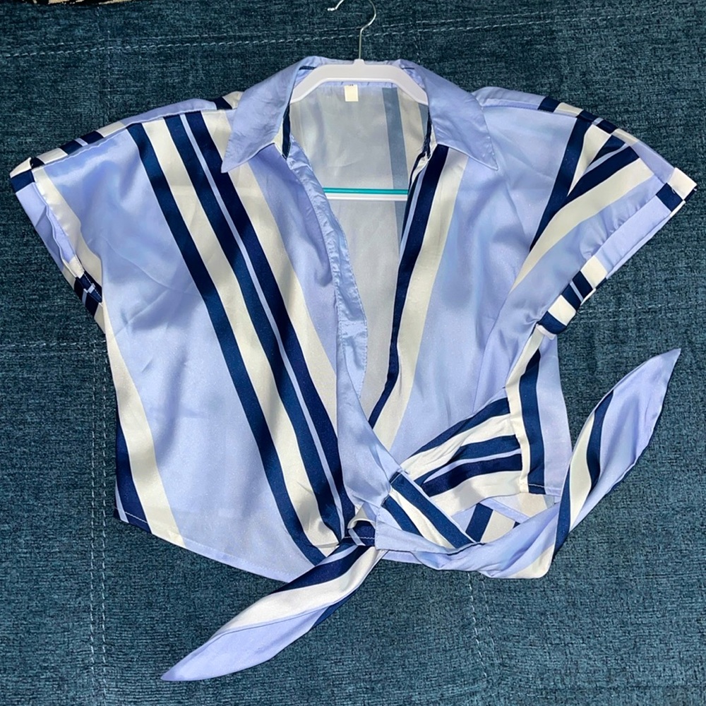 Striped Batwing Sleeve Blouse